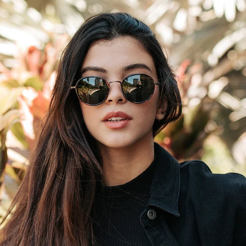 Steampunk Sunglasses For Men Vintage Round Polarized Mirror Sun Glasses For Women Shades UV400