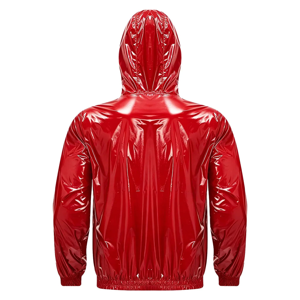 Mens Waterproof Hooded Jacket Tops Breathable Raincoat Waterproof Windproof Outdoor Biking Fishing Jacket Hood Outerwear