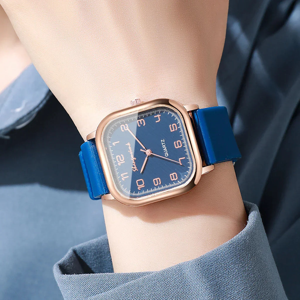 Fashion Square Women Watches Casual Silicone Strap Quartz Watch for Girls Clock Reloj Mujer