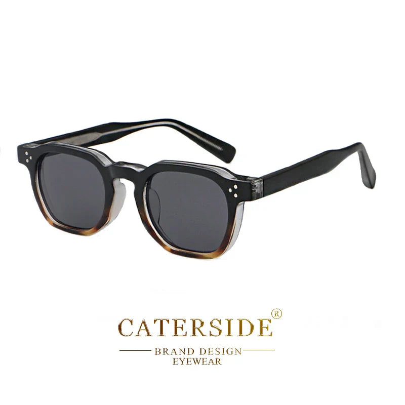 CATERSIDE New Retro Punk Men Sunglasses Square Personalized Design Glasses Women's Fashion Party Glasses Festival Gift 2 Pieces