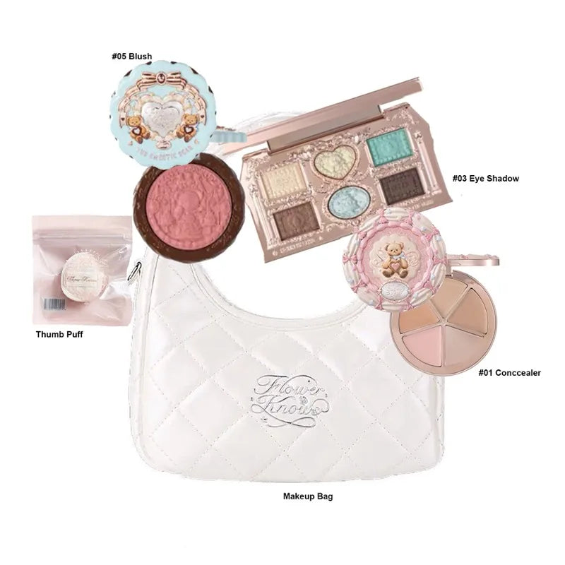 Makeup Set Swan Ballet Concealer Palette Embossed Blusher Shine Lipstick Kit With Bag THE SWEETIE BEAR Bunny Garden