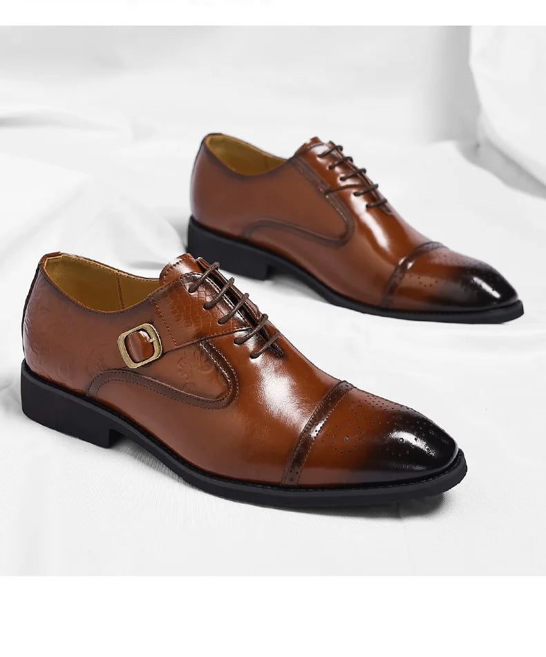 Men's Big Size Leather Shoes Spring Autumn Formal Business Office Wedding Dress Shoes for Man New Designer Business Shoe Man