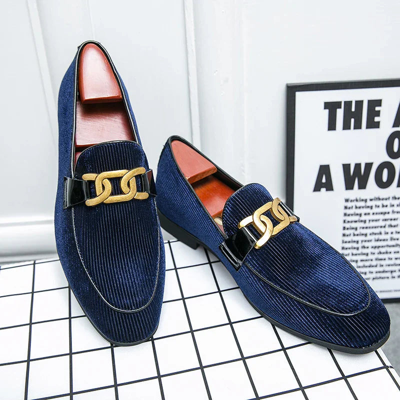 Plus Size 38~48 Mens Loafers Brand Corduroy Casual Leather Designer Vintage Slip-on Classic Men Driving Wedding Male Dress Shoes
