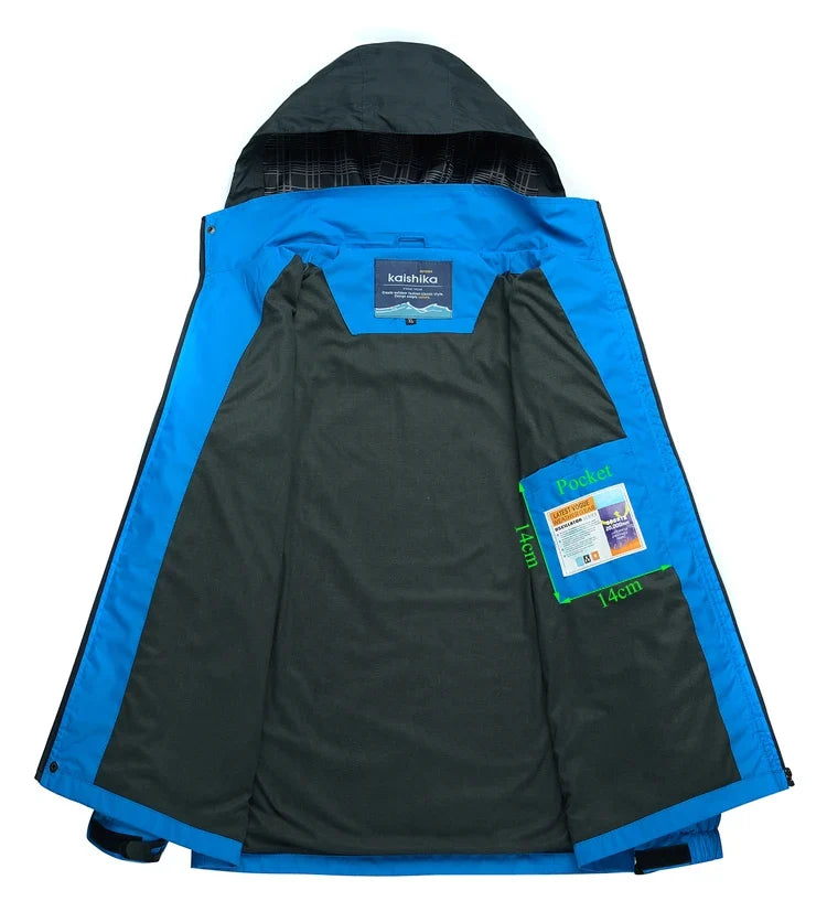 Camping Hiking Jacket Men Autumn Outdoor Sports Coats Climbing Trekking Windbreaker Travel Waterproof Jackets Black