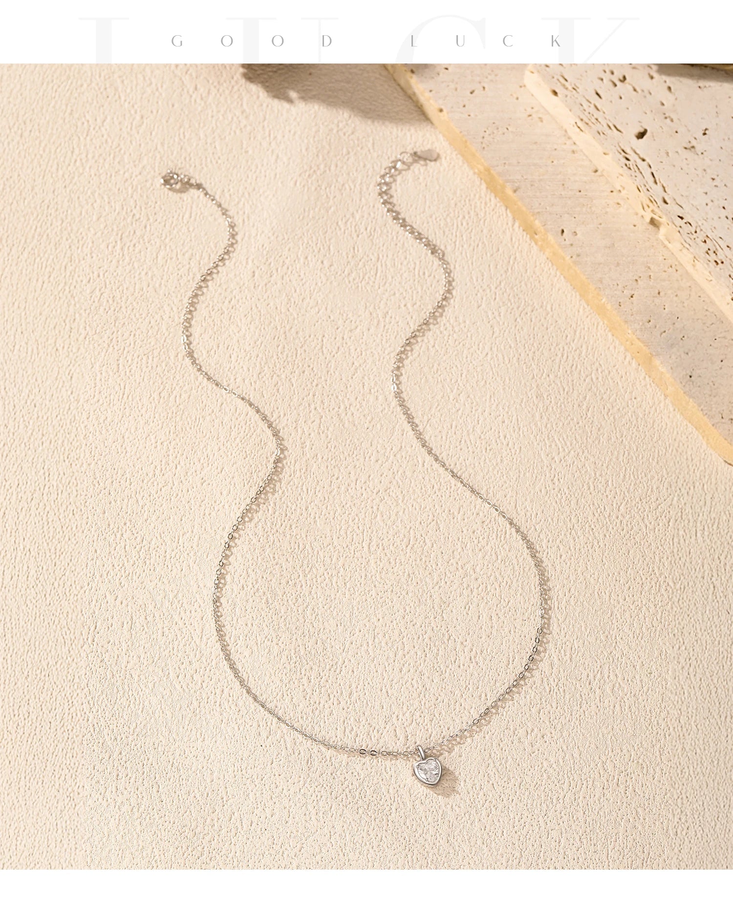 925 Sterling Silver Delicate Sweet Heart Zirconia Wedding Link Chain Pendant Necklace For Women Daily Fine Jewelry