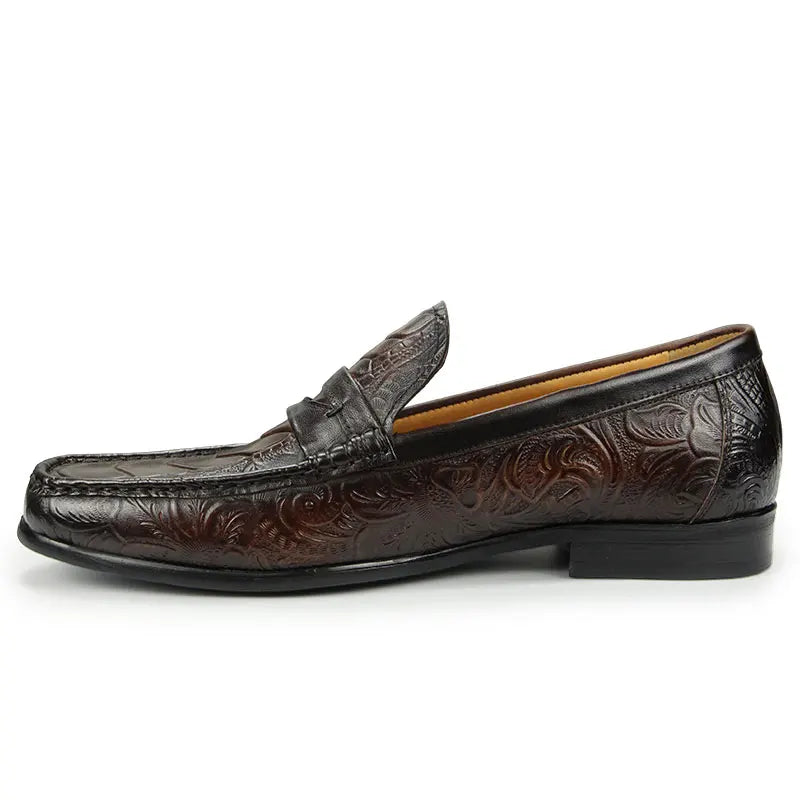 High Quality Casual One-step Loafers Genuine Leather Classic Leather Shoes Gentleman Dress Shoes Vintage Sapato Social Masculino