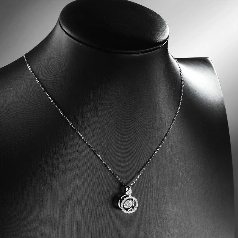 1/0.8 CT Moissanite Pendant For Women Simulated Diamond Necklace S925 Sterling Silver Jewelry Girl Valentine's Day Gift