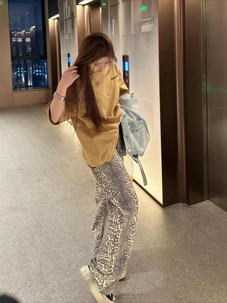 Women Denim Pants Female Oversize Wide Leg Trousers