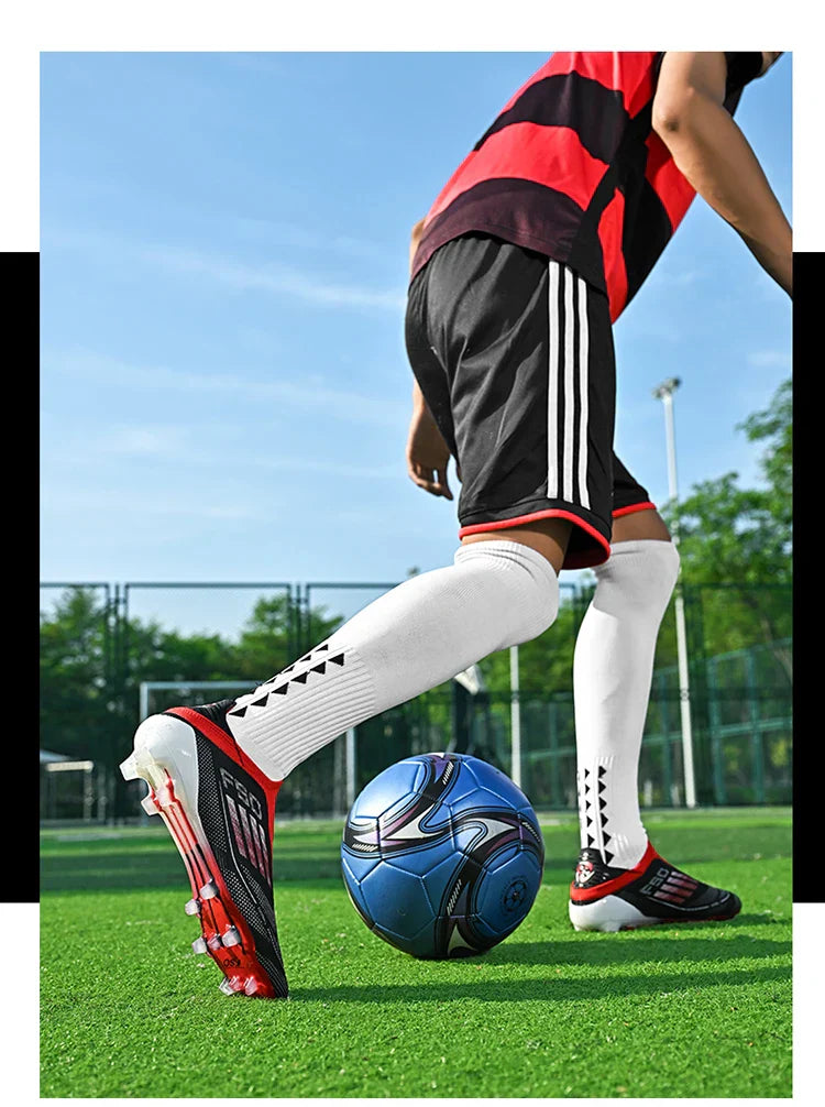 NEW Without-lace F50+ Mens Soccer Shoes Boys Training Non-Slip Turf Soccer Cleats TF/FG Football Sneakers Chuteira Campo 35-45