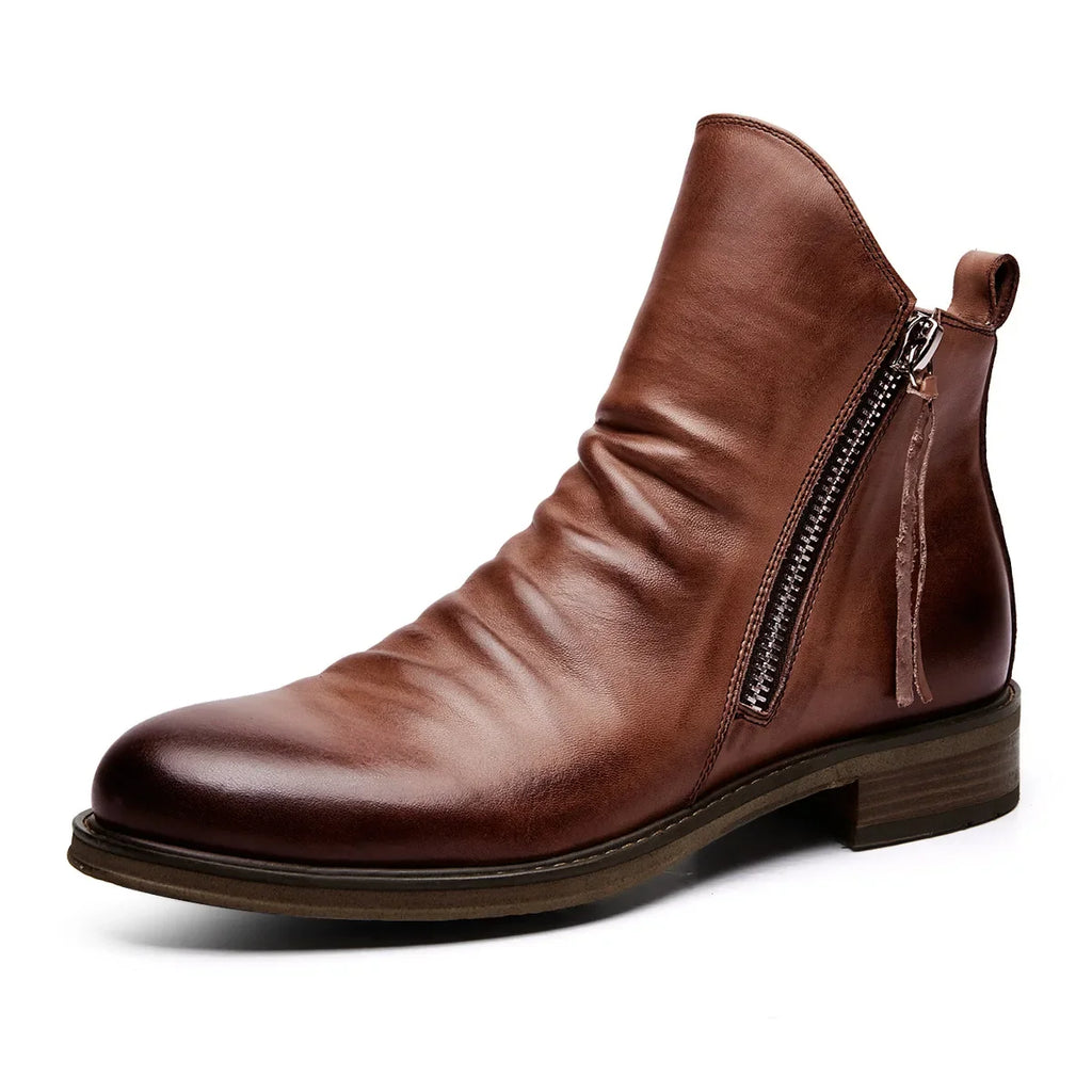 2022 Boots for Men Comfortable Retro Ankle Boots Non-Slip Leather Men's Shoes Cowboy Boots Mens Shoes Sneakers