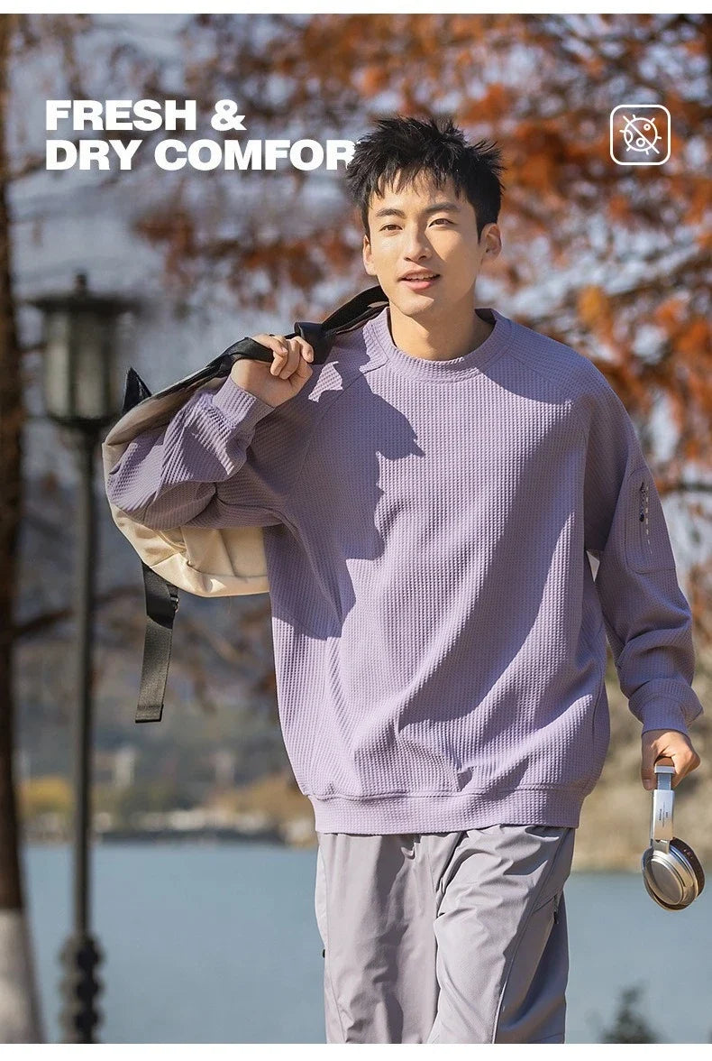 Outdoor Series: Classic Crew Neck T-Shirt with Moisture-Wicking, Quick-Drying & Antibacterial Tech for All-Weather Commute