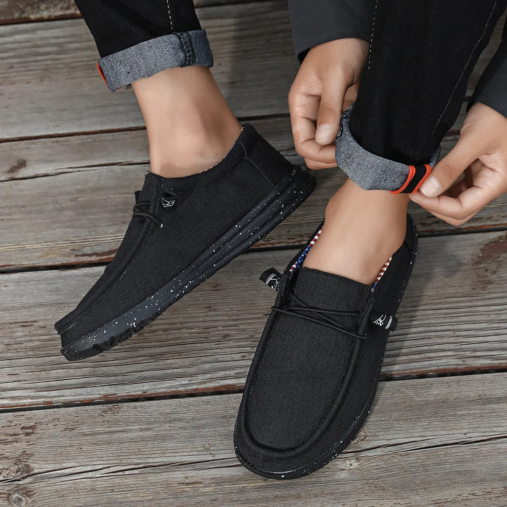 Plus Size Men's Solid Color Breathable Slip On Classic Loafer Shoes Comfy Casual Durable Lightweight Walking Shoes