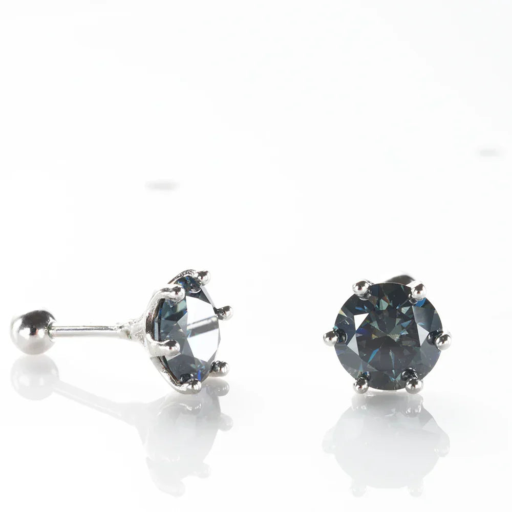 0.5-2ct Moissanite Screw Stud Earrings D Color 925 Sterling Silver Diamond Earrings For Women Wedding Fine Jewelry
