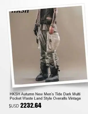 Summer New Men Tide High Street Drawstring Pocket Sports Casual Safari Style Shorts Loose Light Luxury Simple Capris HK4528