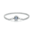 925 Sterling Silver Platinum Plated Blue Zircon Devil's Eye Basic Bracelet Fine Jewelry Gift for Women Charms DIY