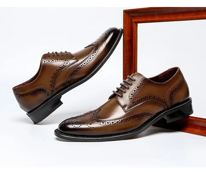 2023 High Quality Handmade Oxford Dress Shoes Men Genuine Cow Leather Suit Shoes Footwear Wedding Formal Italian Shoes Hot