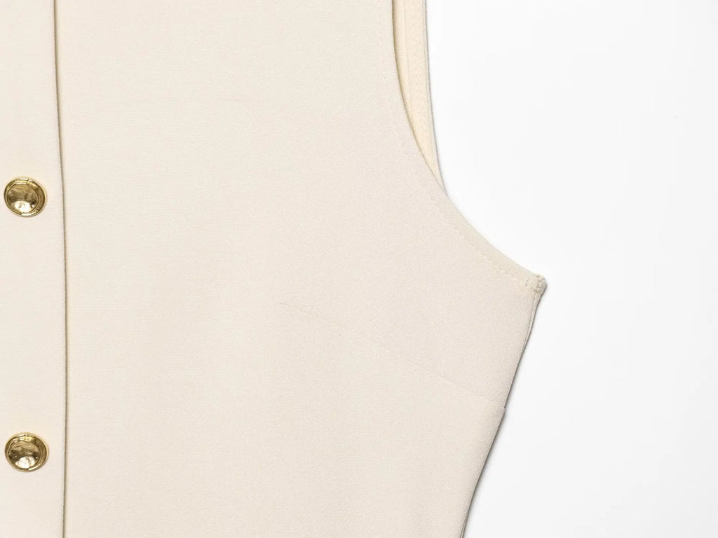 Female Summer Elegant Midi Dress O-Neck Hem Slit With Belt Sleeveless Single Breasted Back Zipper Fashion Long Dress