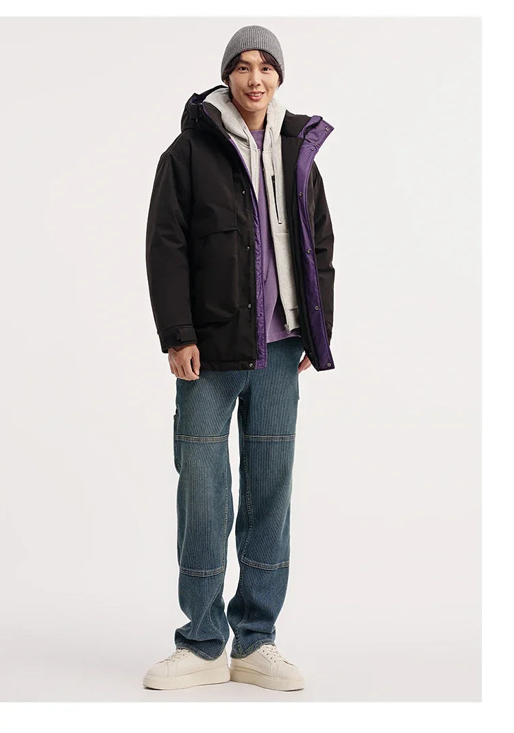 Men Mid-Length Loose Outerwear 2025 New Winter Windproof Three-Resistant Warm Casual Coat Man Clothing Daily Wear