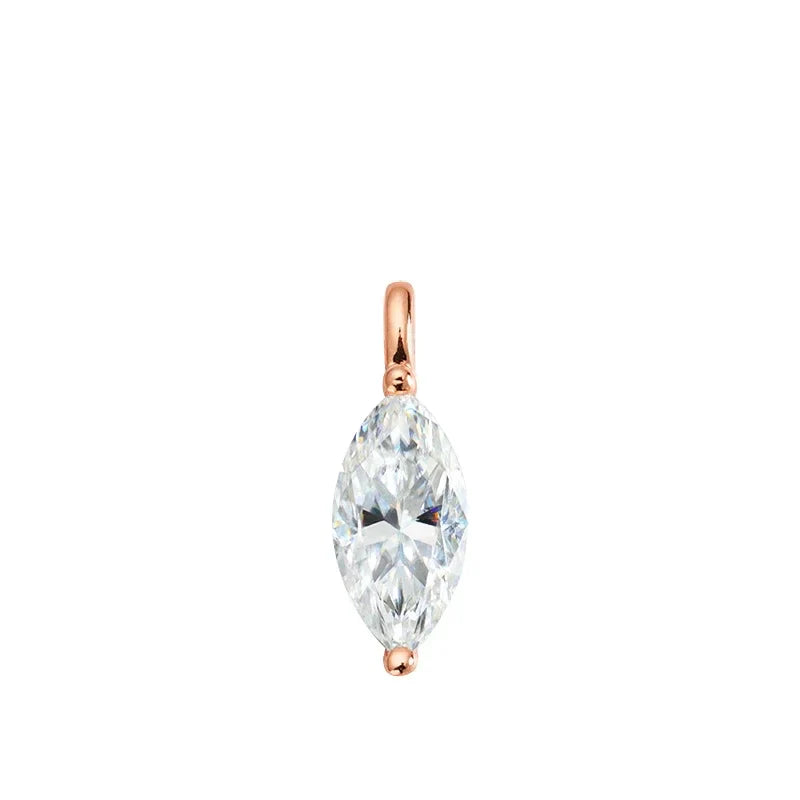 3carat Solitaire Marquise Cut Moissanite Collar Necklace for Women Sparkling Diamond Pendant Omega Neck Chain with Certificate