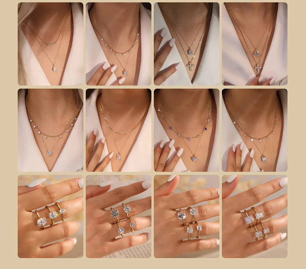 Simple Oval Shape 8A Zirconia Pendant Necklace Lady Engagement 925 Sterling Silver Versatile for Wedding Party LZN04