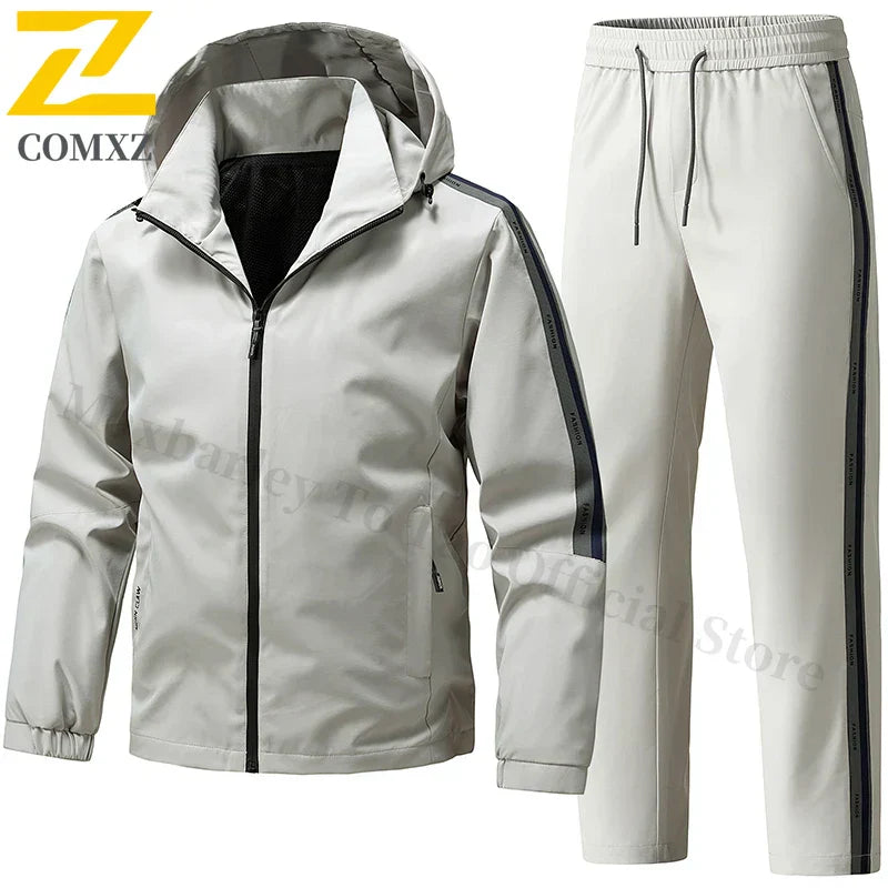 Men's Tracksuit Sets Autumn 2025 Fashion Sportswear Two Piece Sport Suit Jacket+Sweatpants Sweatsuit Men Sports Windproof Suit