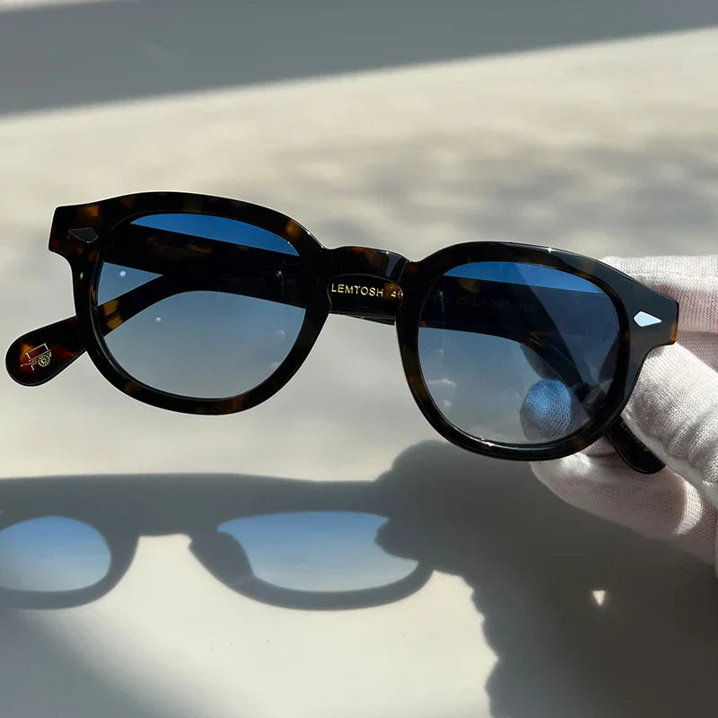 High Quality Sunglasses Man Johnny Depp Lemtosh Polarized Sun Glasses Woman Luxury Brand Vintage Acetate Frame With Original Box