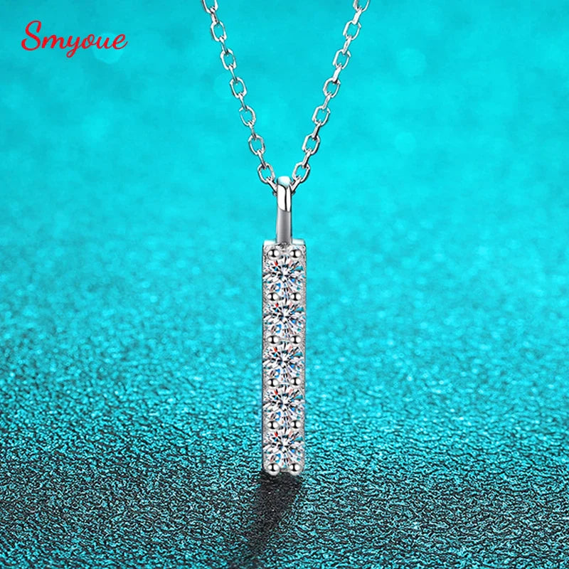 D Color 5 Gems Full Moissanite Necklace for Women Man Sparkling Lab Created Diamond Pendant S925 Sterling Silver 925