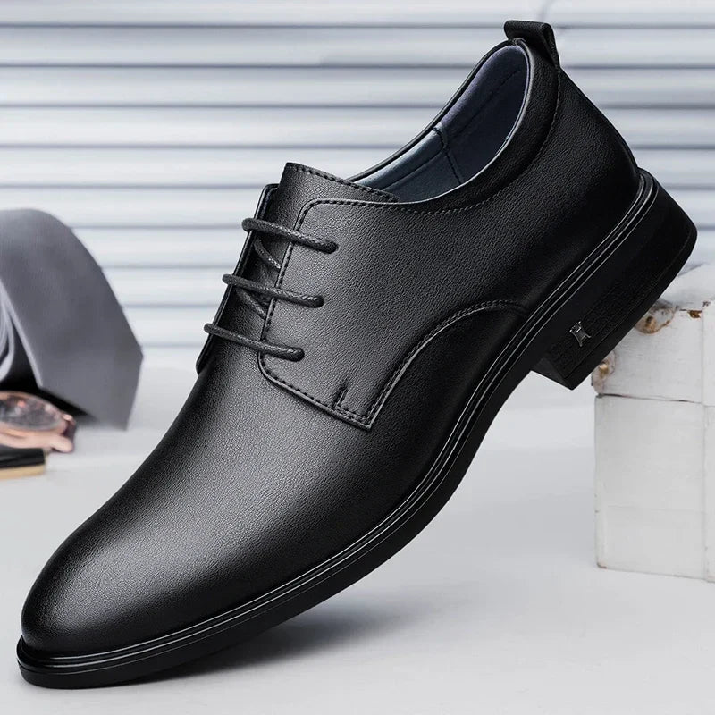 New Mens Formal Business Oxford Shoes Classic Leather Dress Shoes Wedding Office Casual Footwear Derby Shoes Male Sneakers