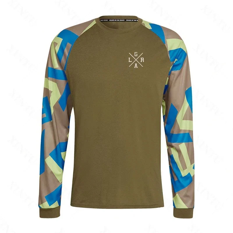 Men's Motorcycle Lrga Jersey MTB BMX Mountain Bike T-Shirt Long Sleeve Downhill Loose Rider Jersey MX Endurance Race Clothing