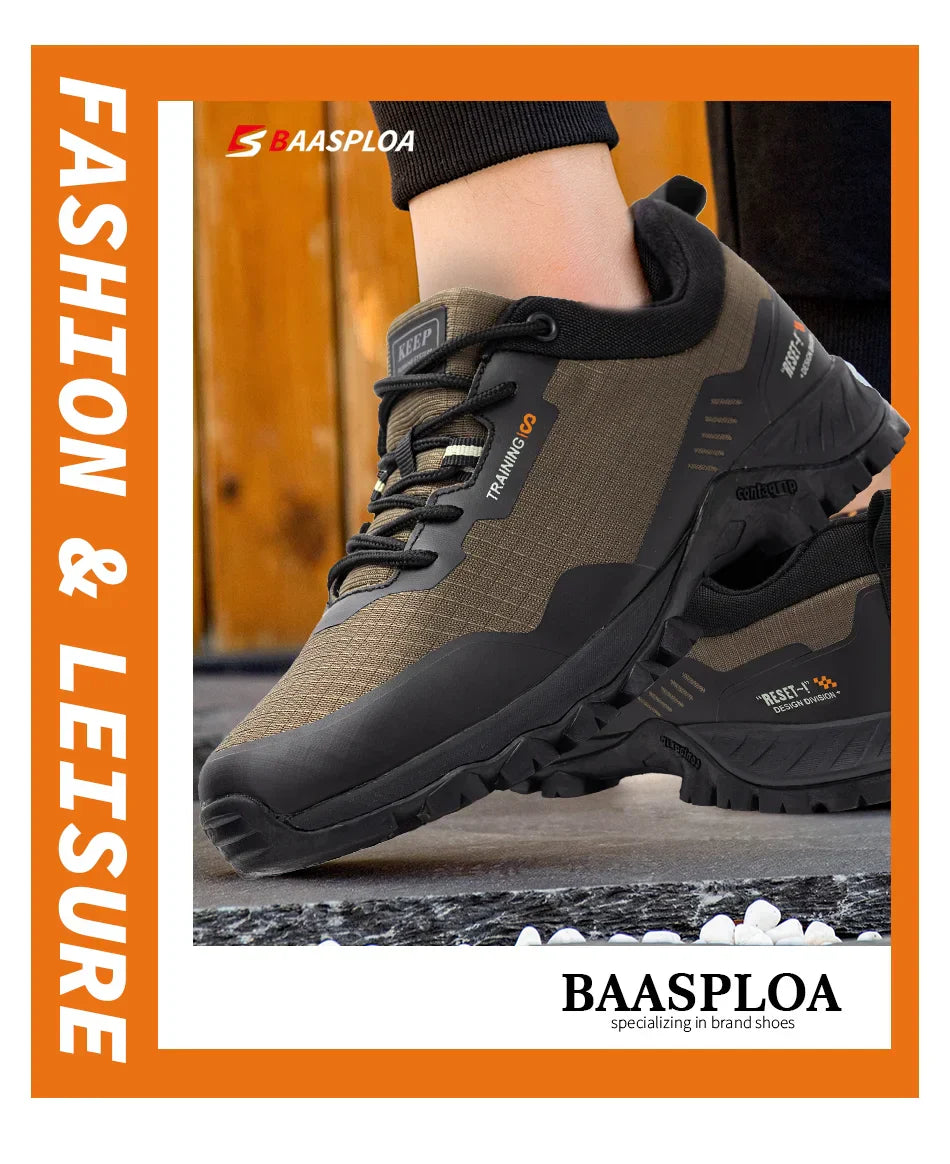Men Non-Slip Sneakers Wear-Resistant Hiking Shoes Men Anti Splash Water Outdoor Sneakers Male Comfort Walking Shoes