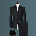 Suit (Blazer+ Vest + Pants) Men's Fashion Gentleman Business Outdoor Standing Collar Gentleman Wedding Work Casual MAO Suit