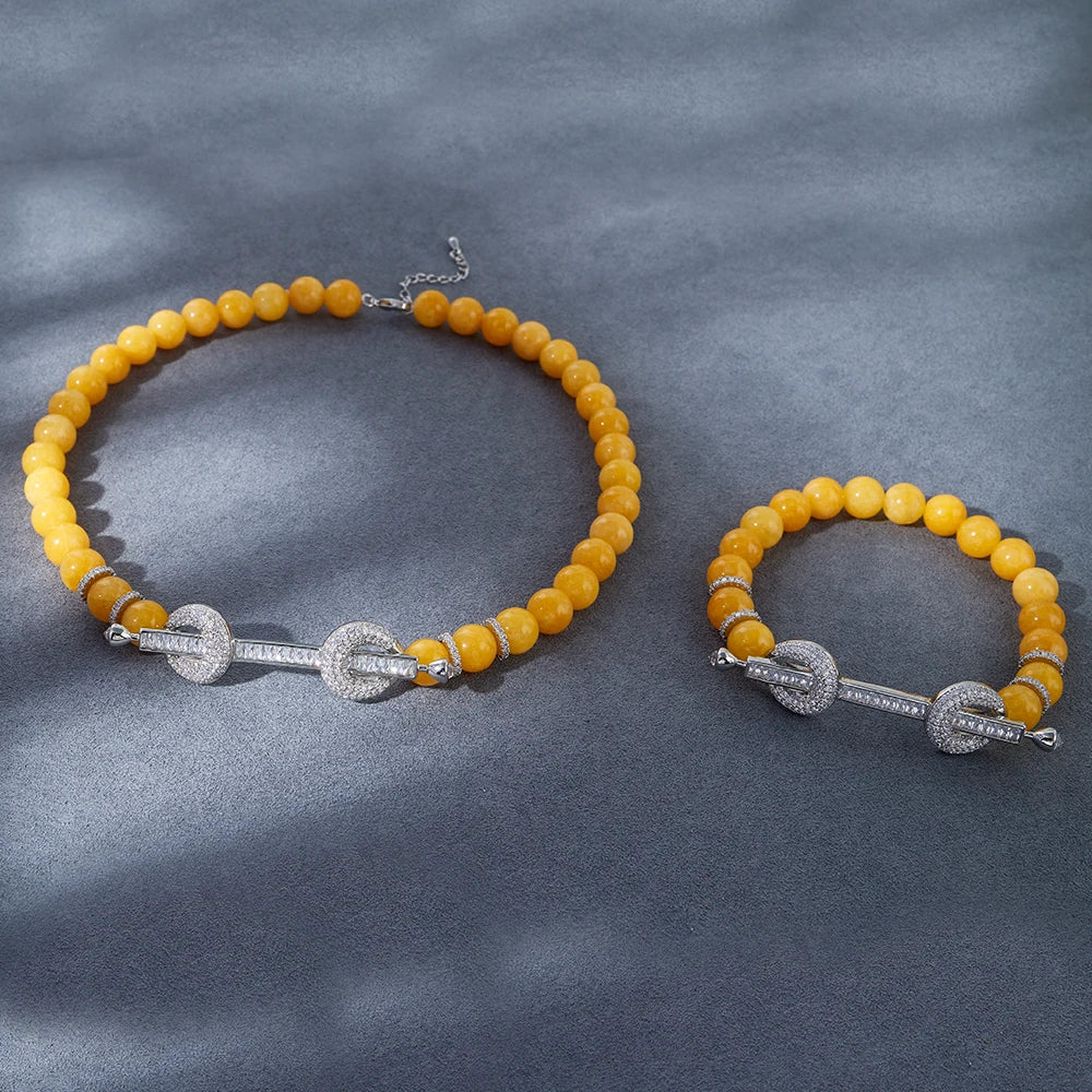 015810 Beaded Choker for Women Color Natural Stone Necklace Set Daily Wear Ceremony Engament Cocktail Party Jewelry Accessories