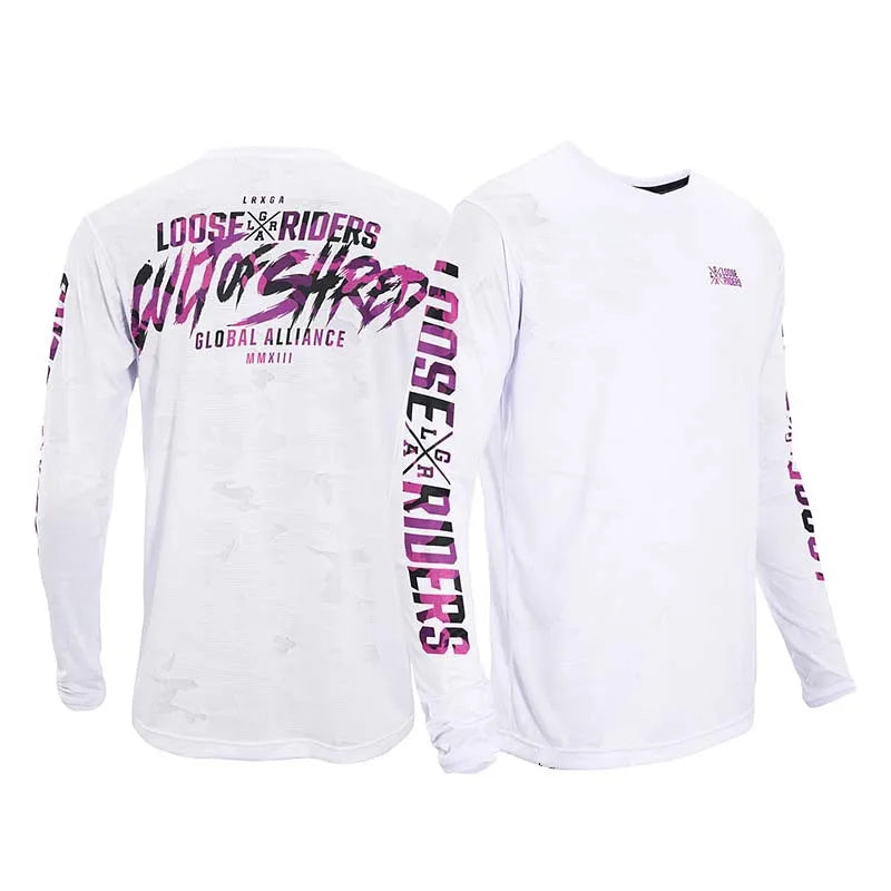 Men's Long-Sleeved Loose-Fitting Rider Jerseys Motocross Riding Tops Downhill Mountain Bike Breathable Quick-Drying MTB Shirt