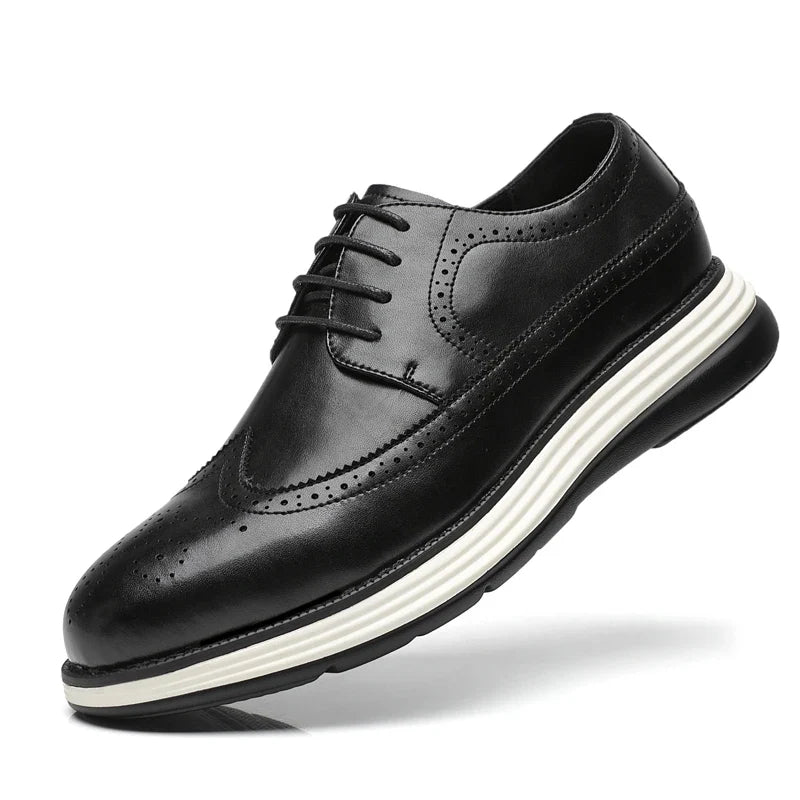 High End British Style Office Business Dress Shoes Men's Casual Leather Thick Soled Simple Walking Shoes Fashion Oxford Shoes