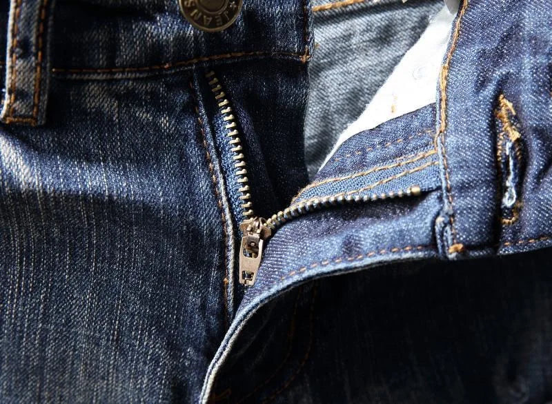 Spring and Autumn fashion trend printed straight-leg stretch denim jeans for men comfortable casual sports high-quality jeans