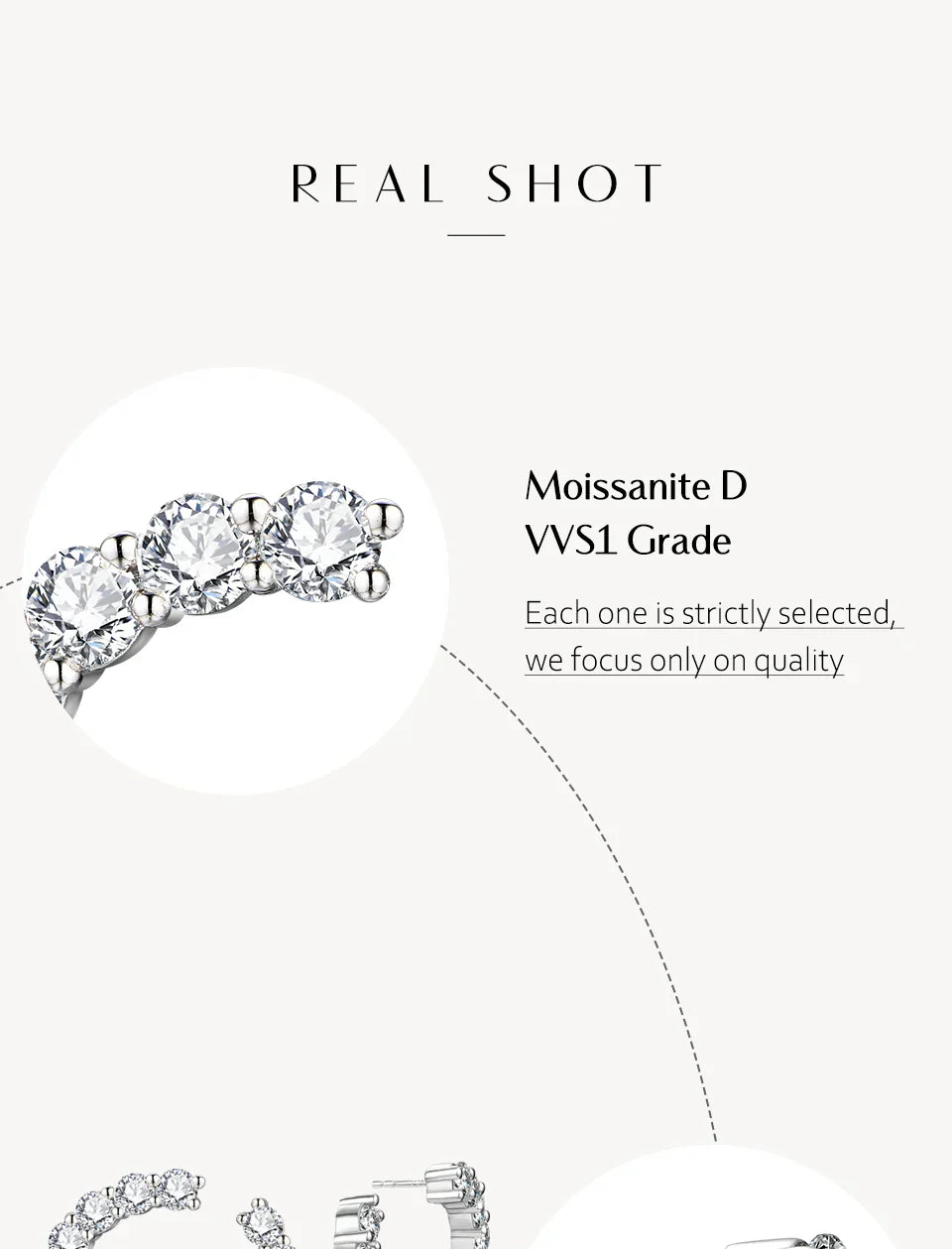 Moissanite Hool Earrings 925 Sterling Silver Passed the Diamond Test Wedding Earrings for Women Gift Fine Jewelry Band