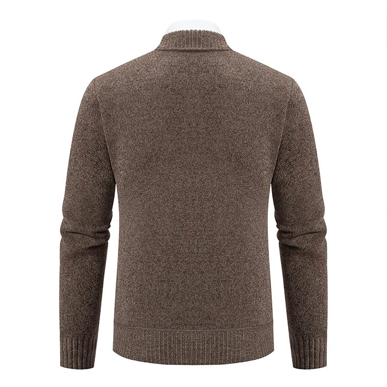 2023 Knitwear Spring and Autumn Men's Stand-up Collar Thick Warm Cardigan Sweater Winter Loose Casual Coat