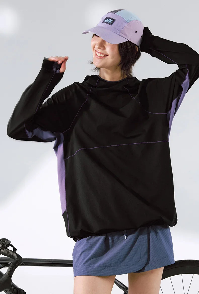Unisex  Breathable T-Shirt, Moisture Wicking Quick-Dry Hooded, Outdoor Sports Tech Wear Hooded Long-sleeve Tracksuit