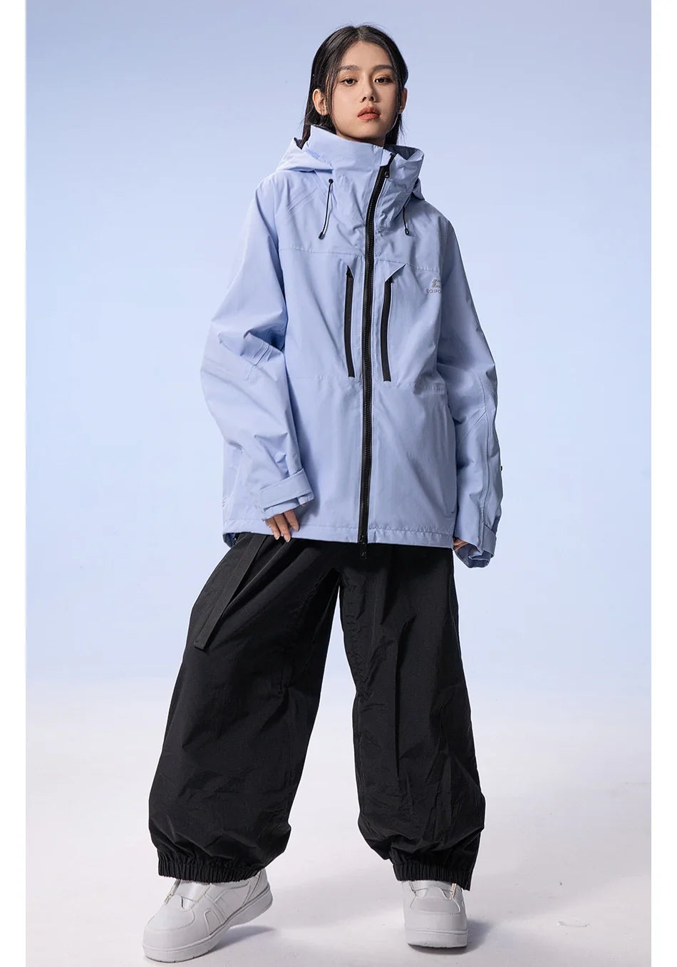 Thicken 3L Ski Jacket Men Women Windproof Waterproof Winter Ski Coat Ski Wear Solid Color Hooded Warm Snowboard Ski Suit