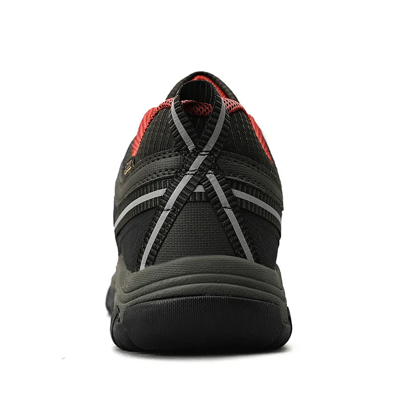 High Quality Men Hiking Shoes Durable Leather Climbing Shoes Outdoor Walking Sneakers Rubber Sole Factory Outlet