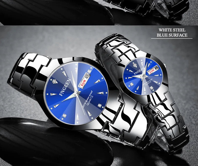Relogio Feminino Couple Watch Men Quartz watch for Lovers Luxury Womens wristwatch Stainless Steel Waterproof