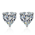 Heart Shape Moissanite Stud Earrings for Women Men 1/2/4carat  Certified Lab Diamond Ear Studs S925 Silver Plated 18k Gold