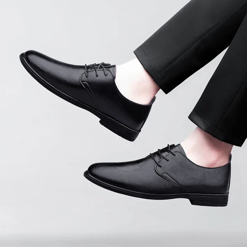 High Quality Handmade Casual Leather Business Shoes Mens Formal Oxford Office Shoes Fashion Lace-up Casual Flat Designer Shoes