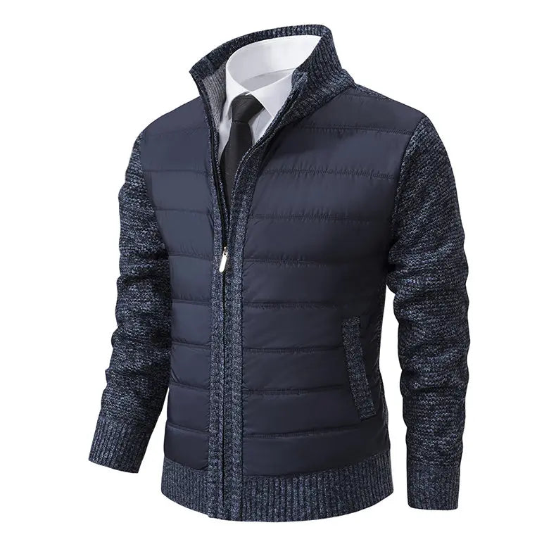 Men Cardigan Sweater Coat 2025 Autumn Winter Korean Warm Thickened Stand Collar Zipper Solid Casual Jacket Fashion Men Clothing