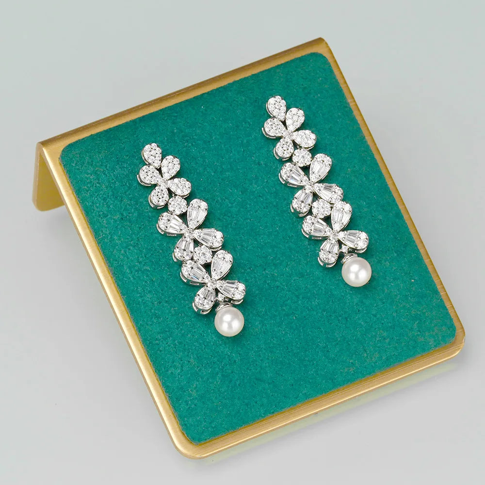 Luxury Cubic Zirconia Necklace Bracelet Earrings and Ring 4pcs Dubai Full Jewelry Set For Women,Bridal Dress Dinner