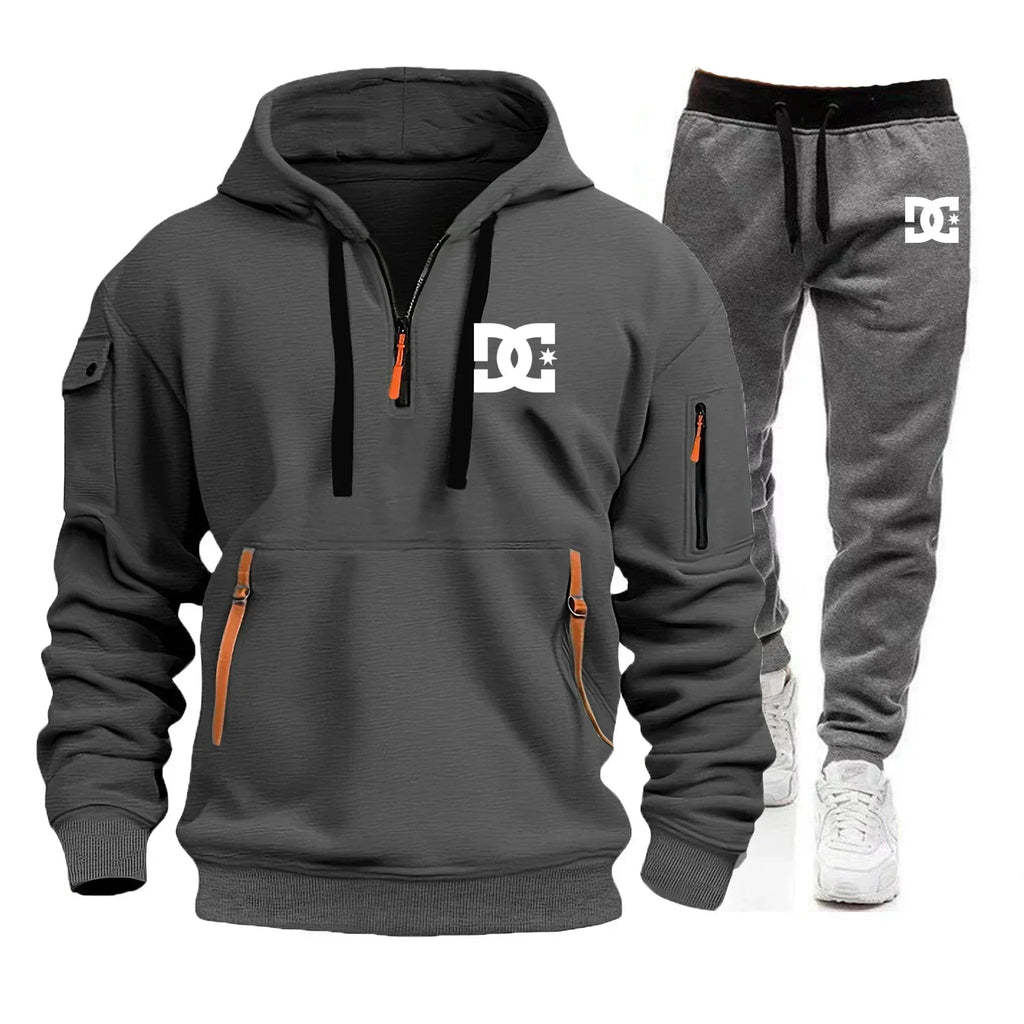 Men's hoodie sets for autumn and winter, featuring casual, fashionable, comfortable and personalized jogging suits and sport pan