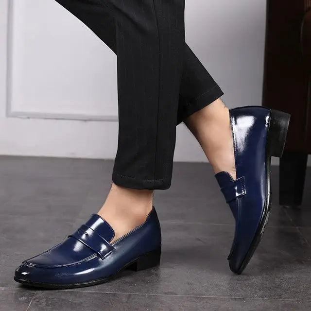 Business Pointed Toe Men's Formal Loafers Shoes Spring Autumn New Legitimate Leather Footwear Cheap Clearance Social Shoe Male