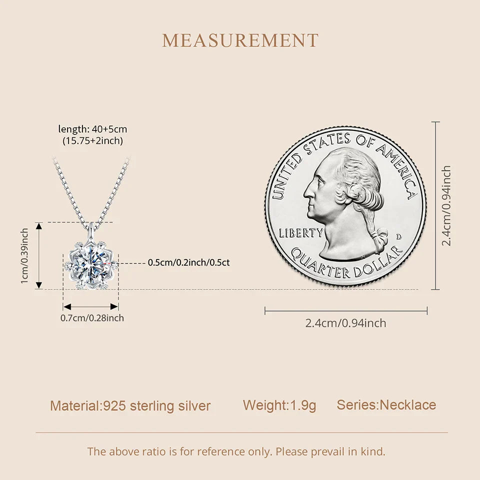 0.5CT Flower Buds Moissanite Necklace, 925 Sterling Silver Halo Pendant Necklace with Box Chain for Women Romantic Gift