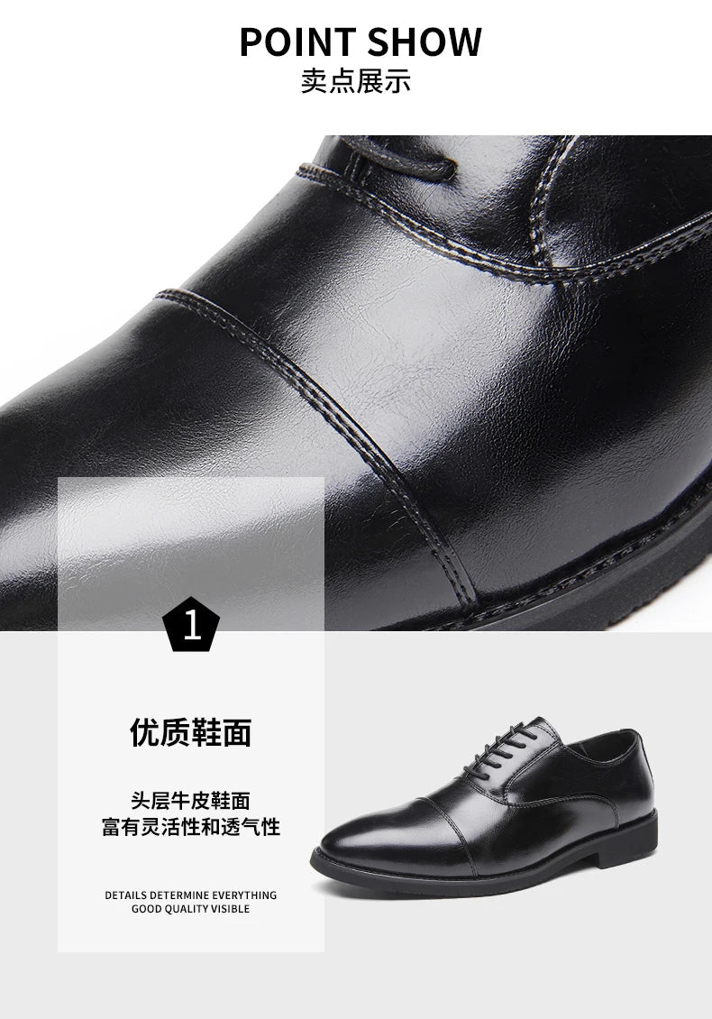 High Quality Men Genuine Leather Shoes Luxury Designer Oxford ShoesMale Business Office Brogue Dress Shoes for Men Wedding Shoe