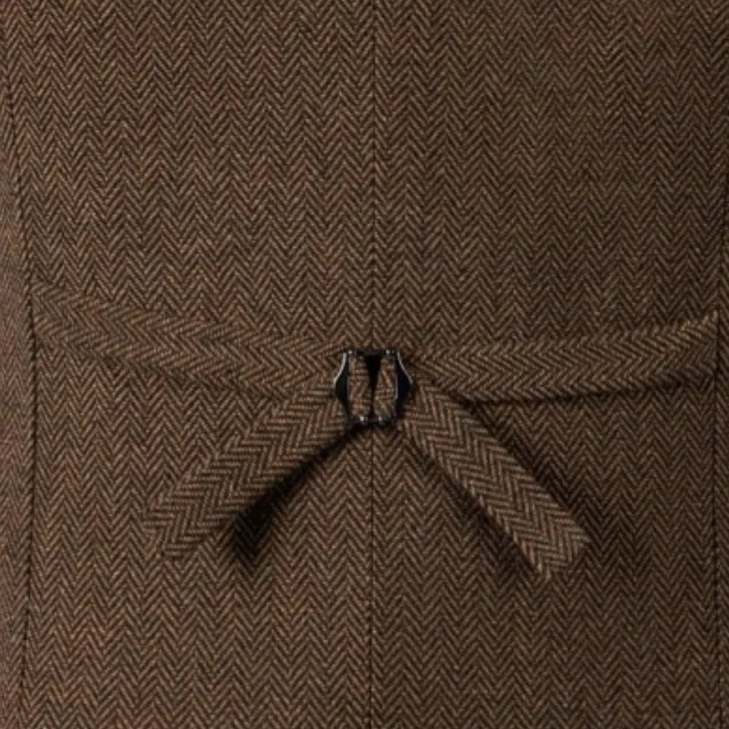 Men Vest Gray Herringbone Double Button With Lapel Waistcoat For Wedding Banquet Business Office Work Daily Casual Men Suit Vest